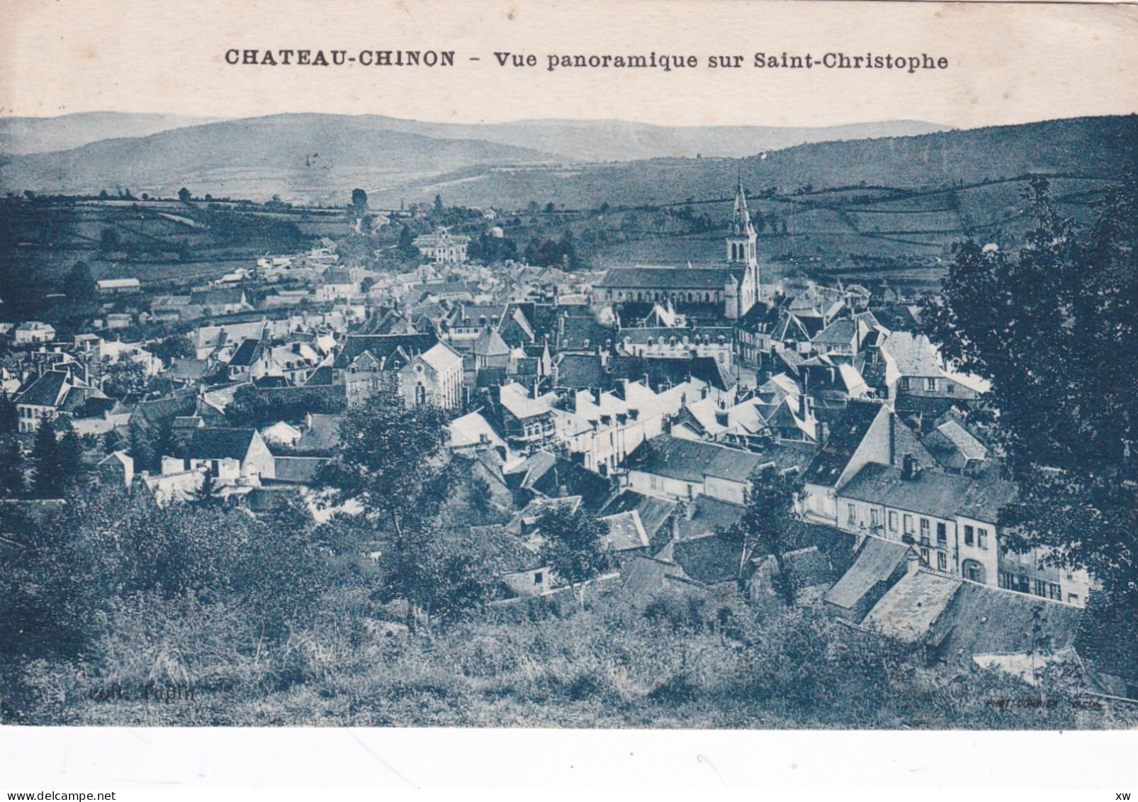 CHATEAU-CHINON -58- CPA 1945  FM CACHET "Station Météorologique De Chateau-Chinon" - "Le Chef De La Station" - 27-04-24 - Militärische Franchisemarken