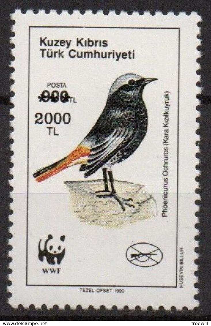 Chypre Turque -Turkish Cyprus  Oiseau -Bird WWF 1990 Surchargé , Overprinted . XXX - Unused Stamps