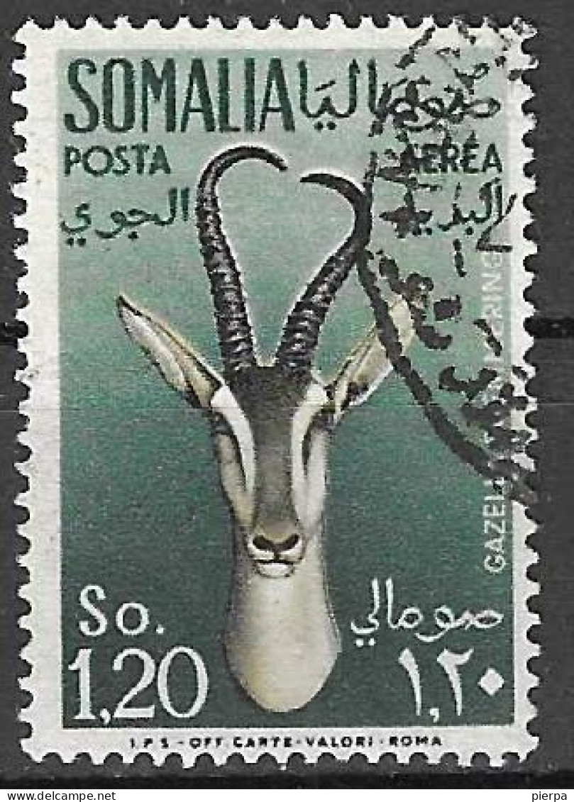 SOMALIA  - 1955 - POSTA AEREA - ANTILOPI - So. 1,20 - USATO (YVERT AV57 - MICHEL 310 - SS A30) - Somalië (AFIS)