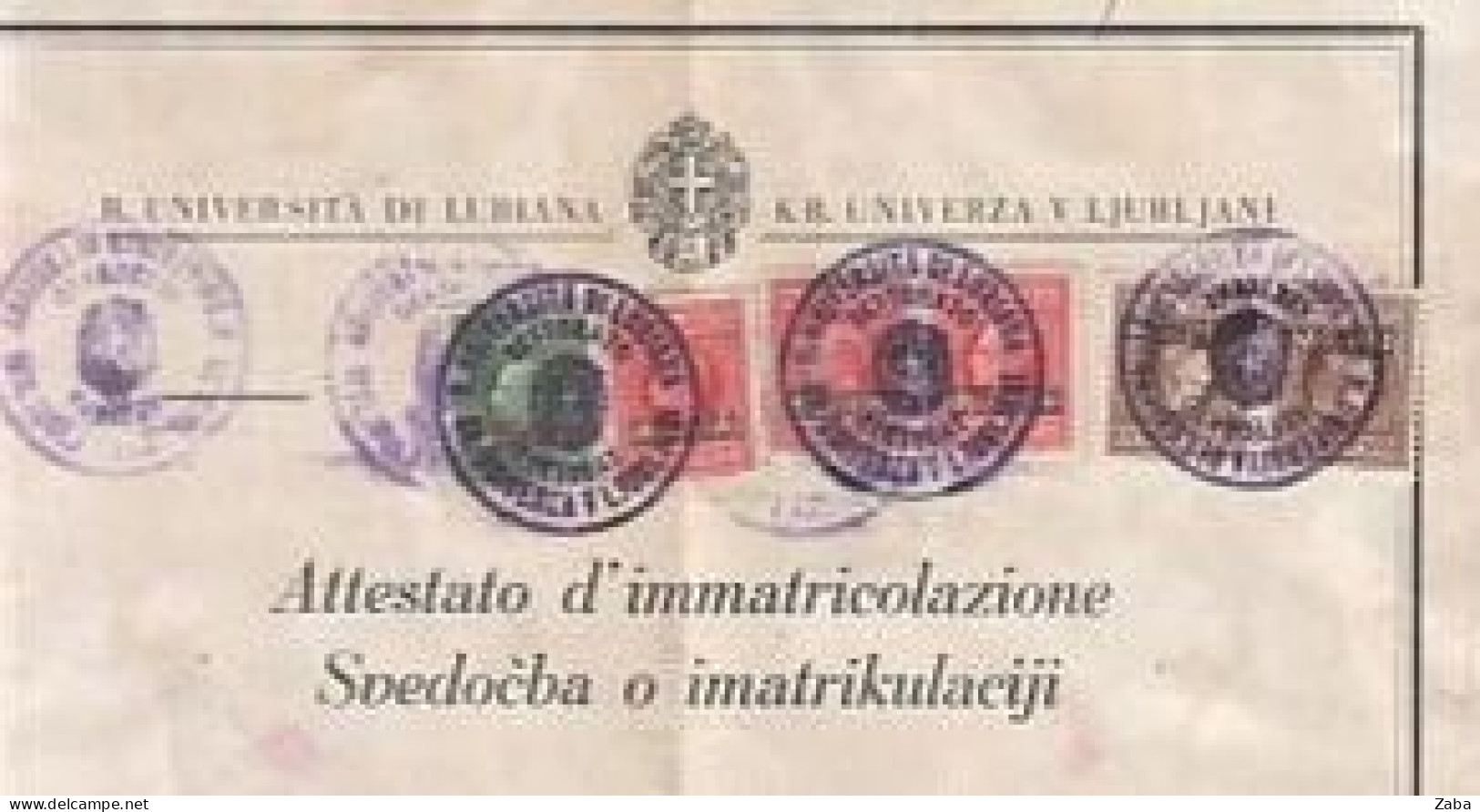 Document+Stamps, Italian Occupation Lubiana - Célébrités