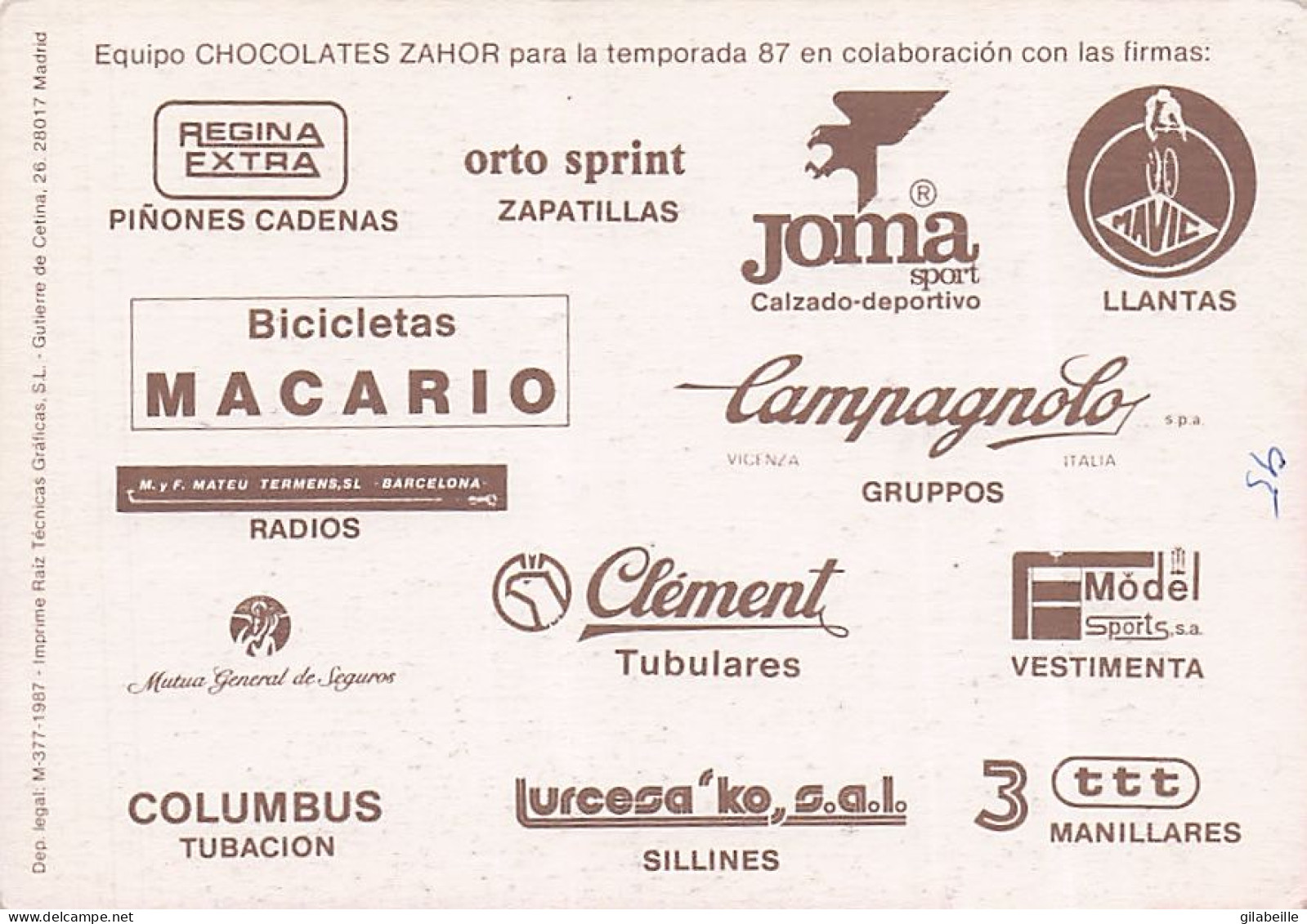 Vélo Coureur Cycliste Espagnol Jesus Carballido - Team Zahor - Cycling - Cyclisme - Ciclismo - Wielrennen - Dedicace - Wielrennen