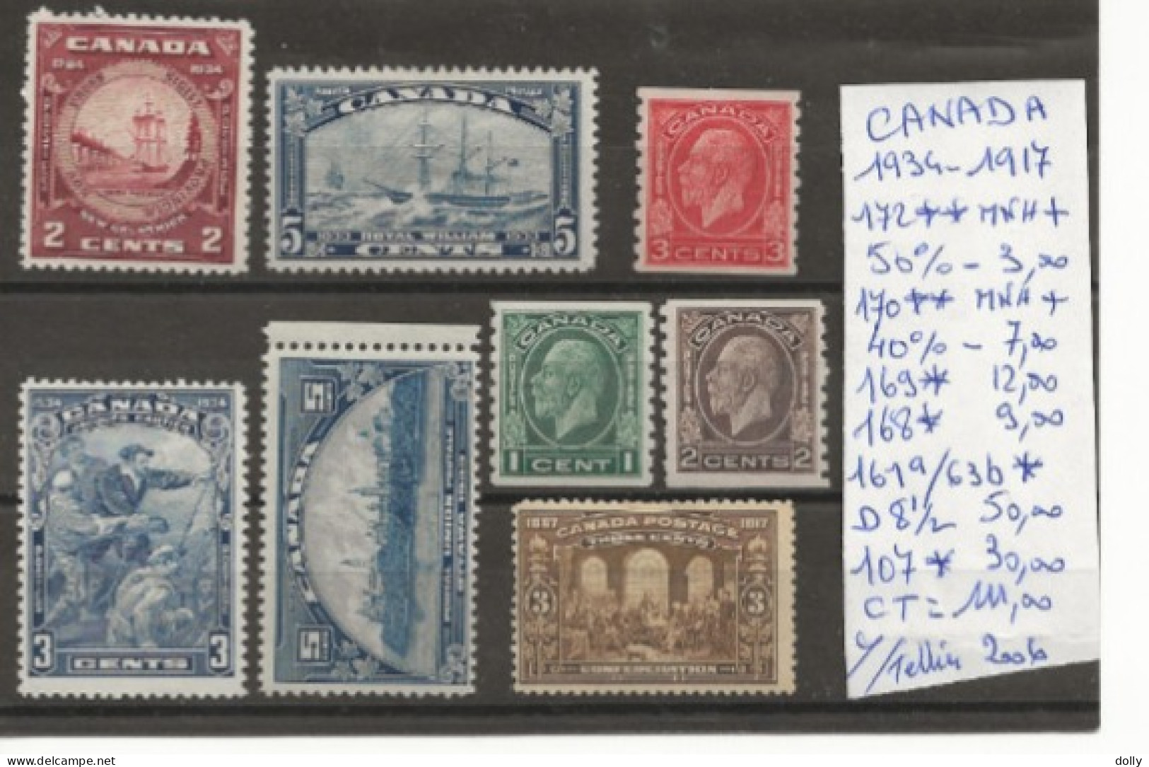 TIMBRE DU CANADA NEUF **/* DE 1917 A 1934   Nr VOIR SUR PAPIER AVEC TIMBRES COTE 111.00  € - Unused Stamps