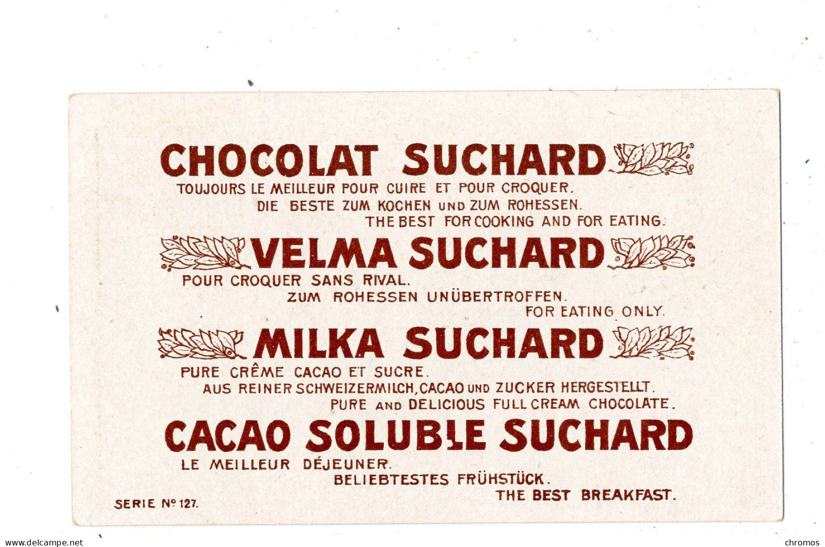 Chromo Chocolat Suchard, S 127 / 7, Serie D'exploratuers (de Rivières), Brazza, Congo, Afrique - Suchard