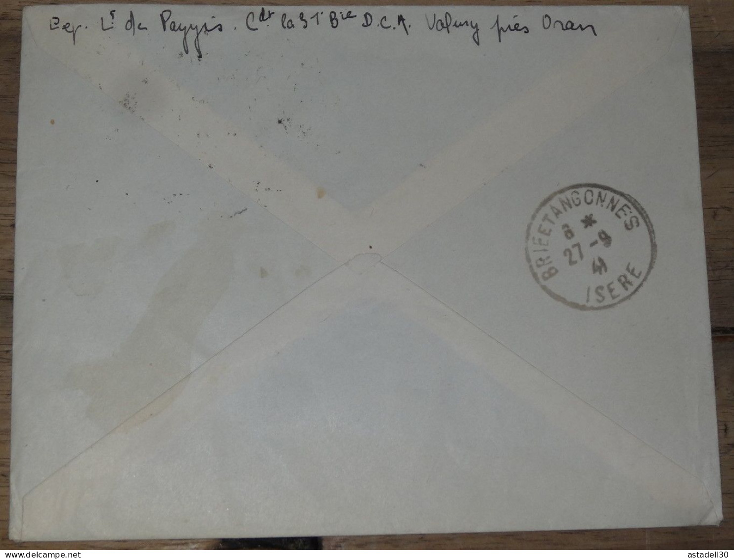 Enveloppe ALGERIE, Oran Avion, Cach Militaire - 1941 ............ Boite1.......... 240424-3 - Covers & Documents