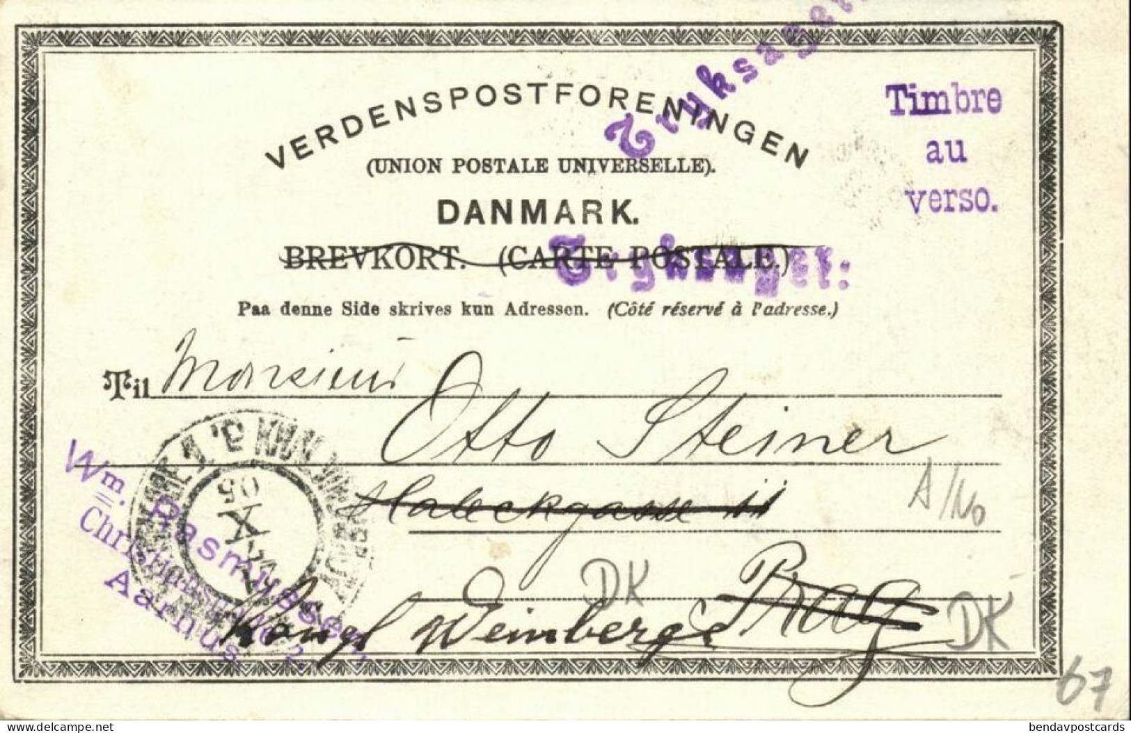 Denmark, FREDERICIA, Raadhuset, Bülow, Michaelis Kirke (1905) Postcard - Danemark