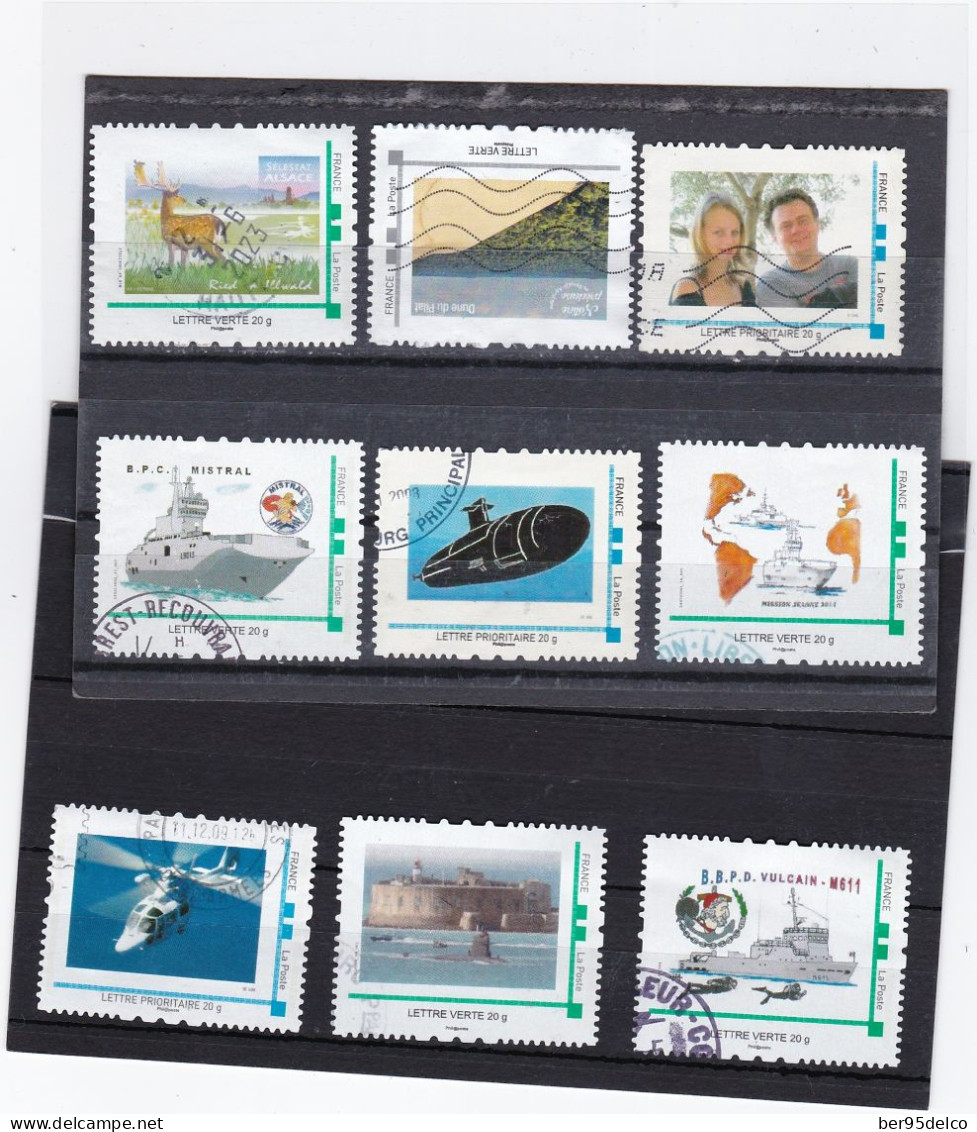 LOT  DE 9 TIMBRES OBLITERES   VOIR SCAN - Used Stamps