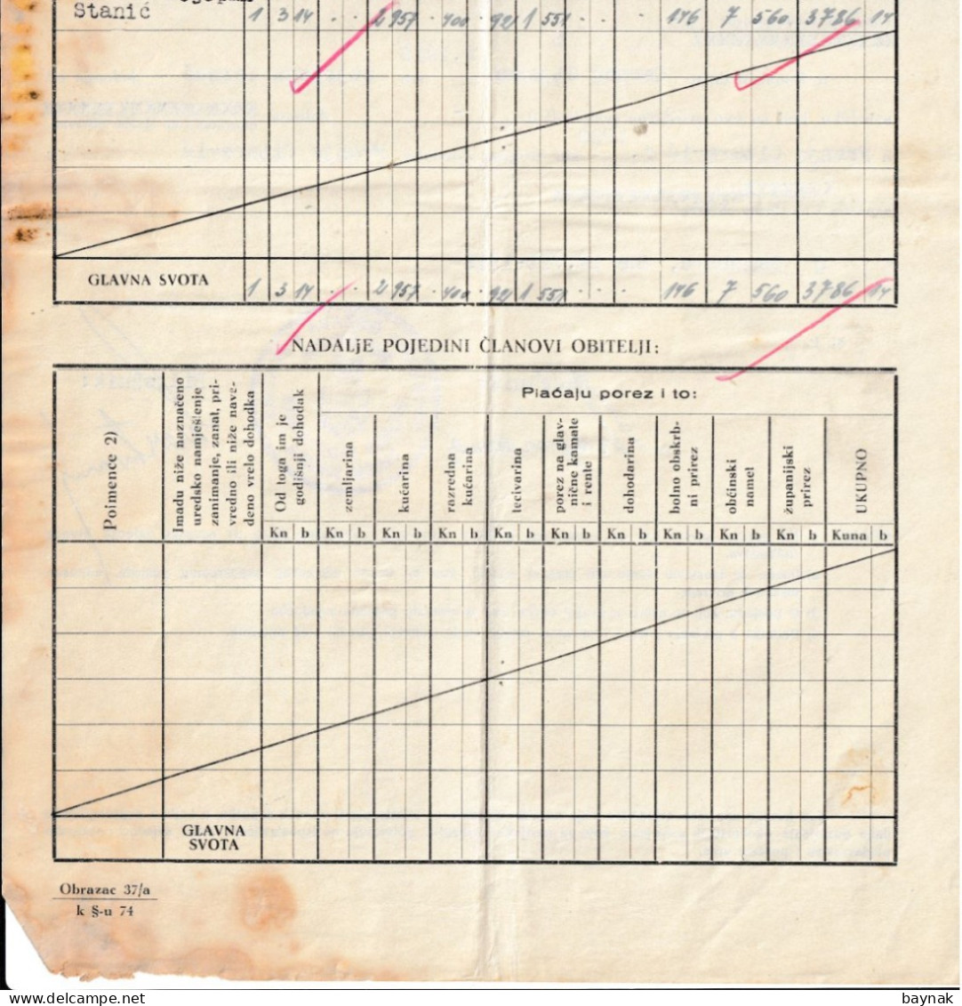 CROATIA  --  NDH  - NEZAVISNA DRZAVA HRVATSKA  -   SAMOBOR  -   TAX STAMP, BILJEG  - SVJEDOCBA POGODNOST UZDRZAVANJA OBI - Historische Documenten