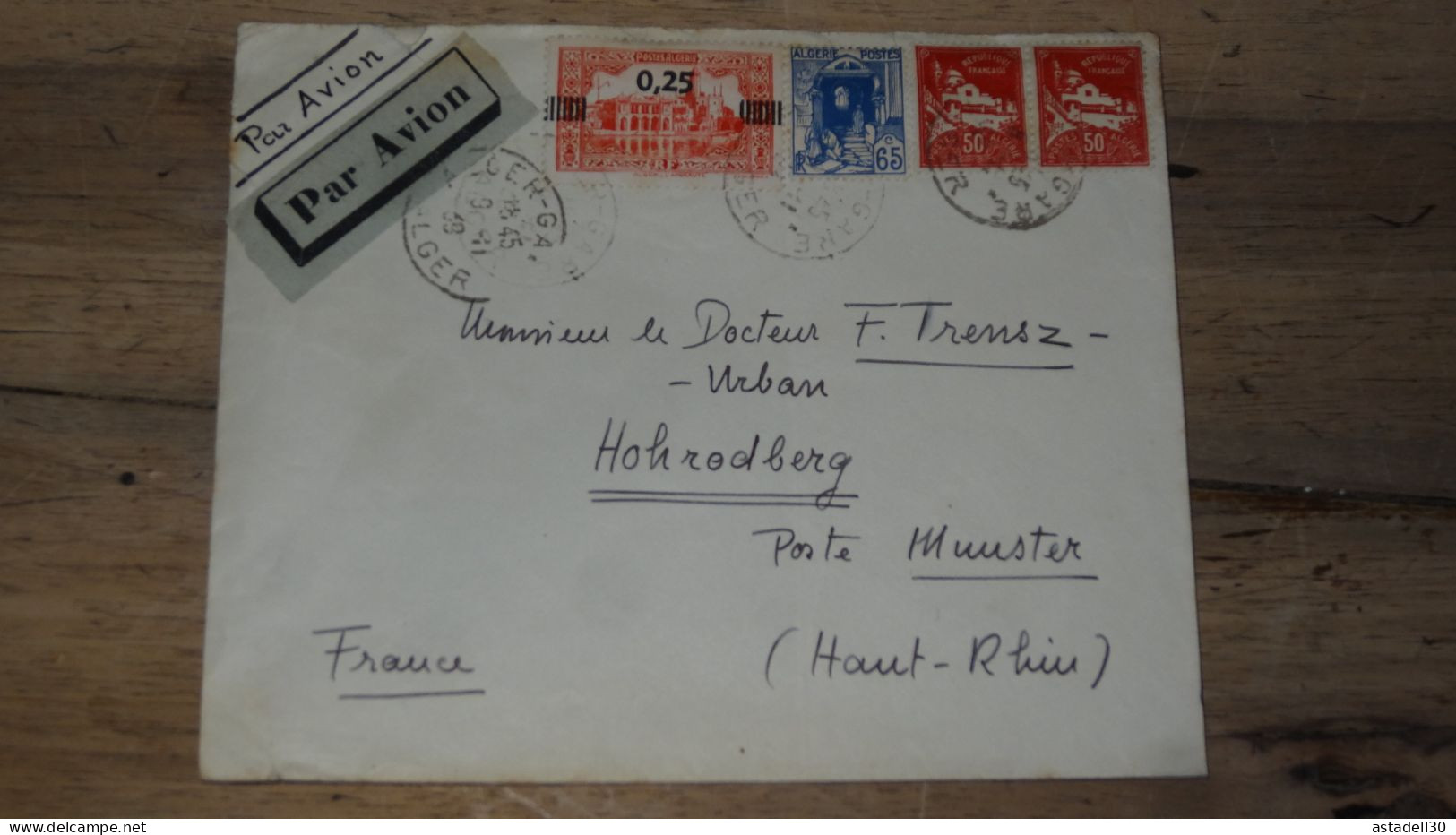 Enveloppe ALGERIE,  Avion, Alger Gare - 1939 ............ Boite1.......... 240424-5 - Cartas & Documentos