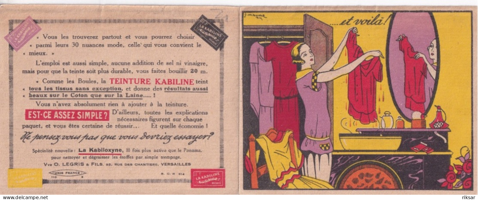 PUBLICITE(TEINTURE KABILINE) - Reclame