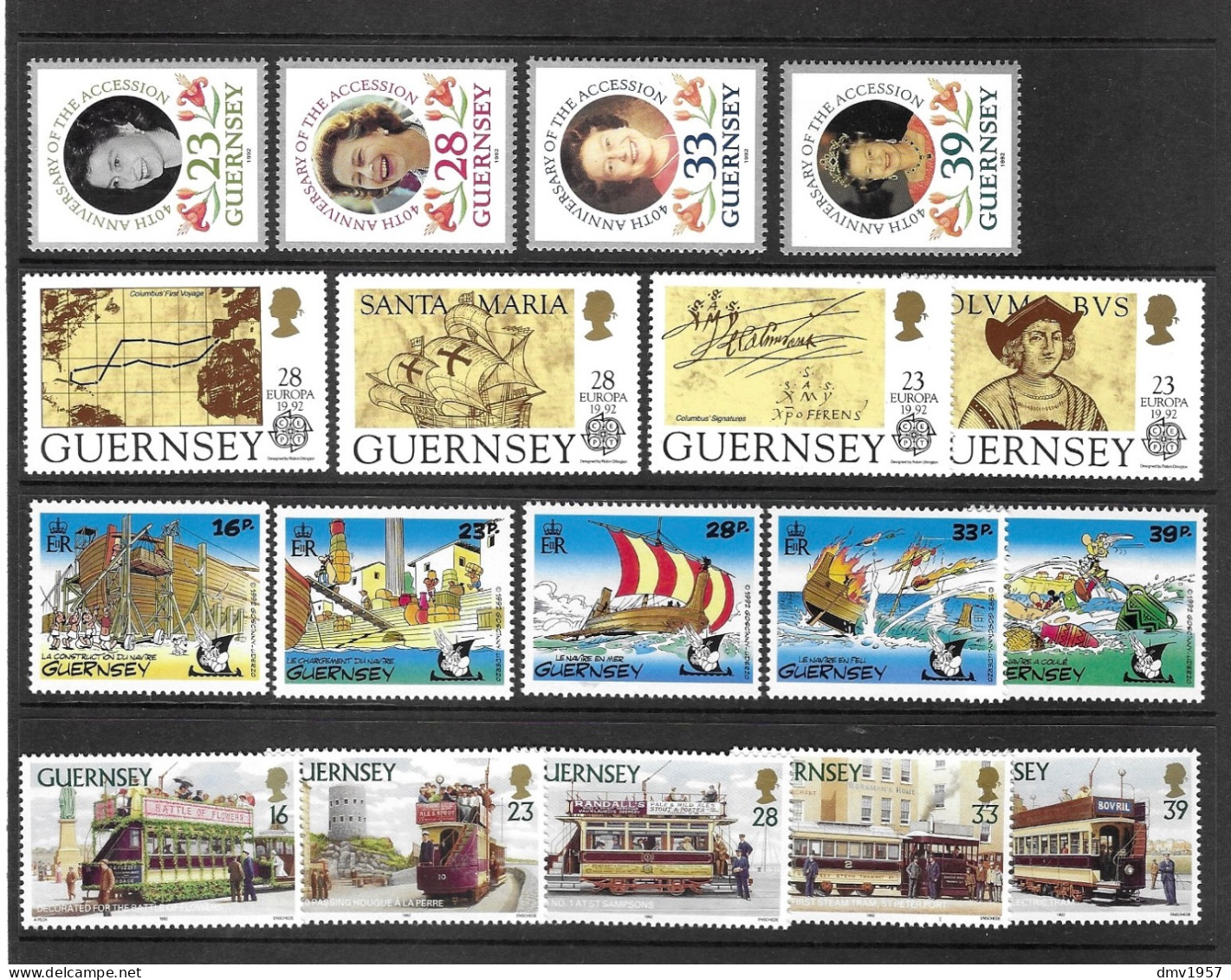 Guernsey 1992 MNH Selection Sg 552/604 (Missing Sg 576 & Sg 582a) Cat £39+ - Guernsey