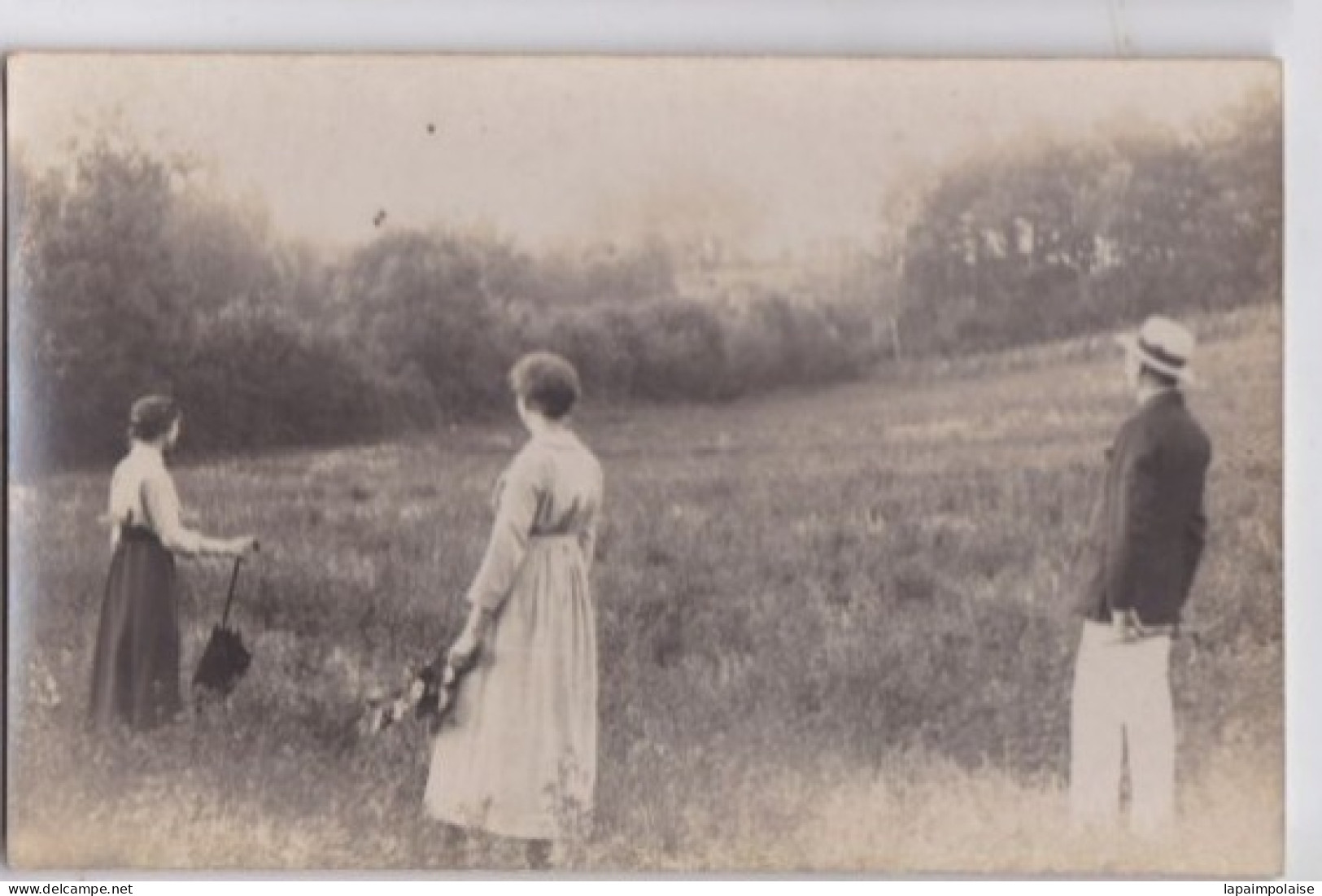 Carte Photo  Montournais Dans Les Environs Henri Raillé Et Melles Berthe Et Marie Daigneau A La Campagne   Réf 29909 - Plaatsen