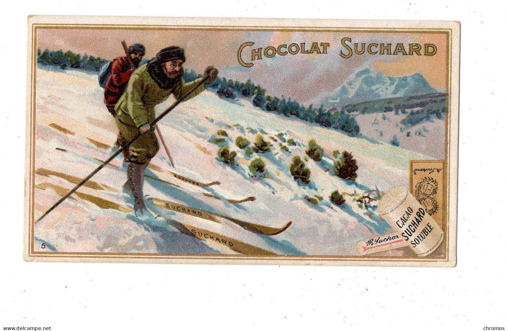 Chromo Chocolat Suchard, S 129 / 5, Serie D' Images De Sport, Course De Ski - Suchard