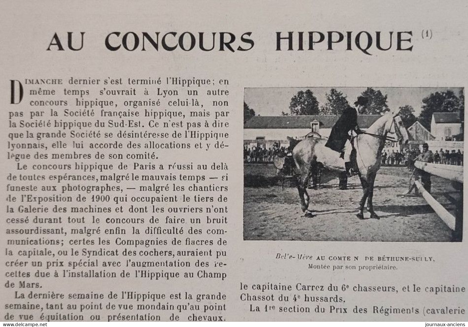 1899 AU CONCOURS HIPPIQUE DE PARIS - COMTE DE BÉTHUNE SULLY - VICOMTE LOUIS D'AVRINCOURT - LA VIE AU GRAND AIR - Magazines - Before 1900