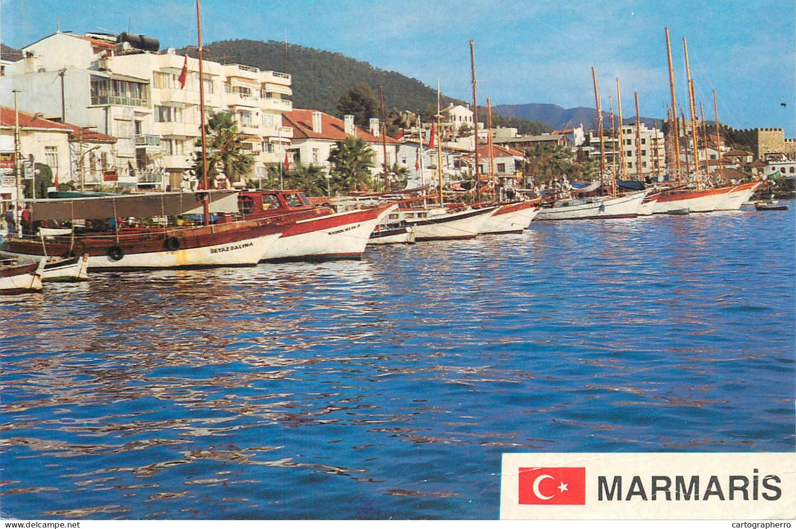 Navigation Sailing Vessels & Boats Themed Postcard Turkey Marmaris Harbour - Segelboote