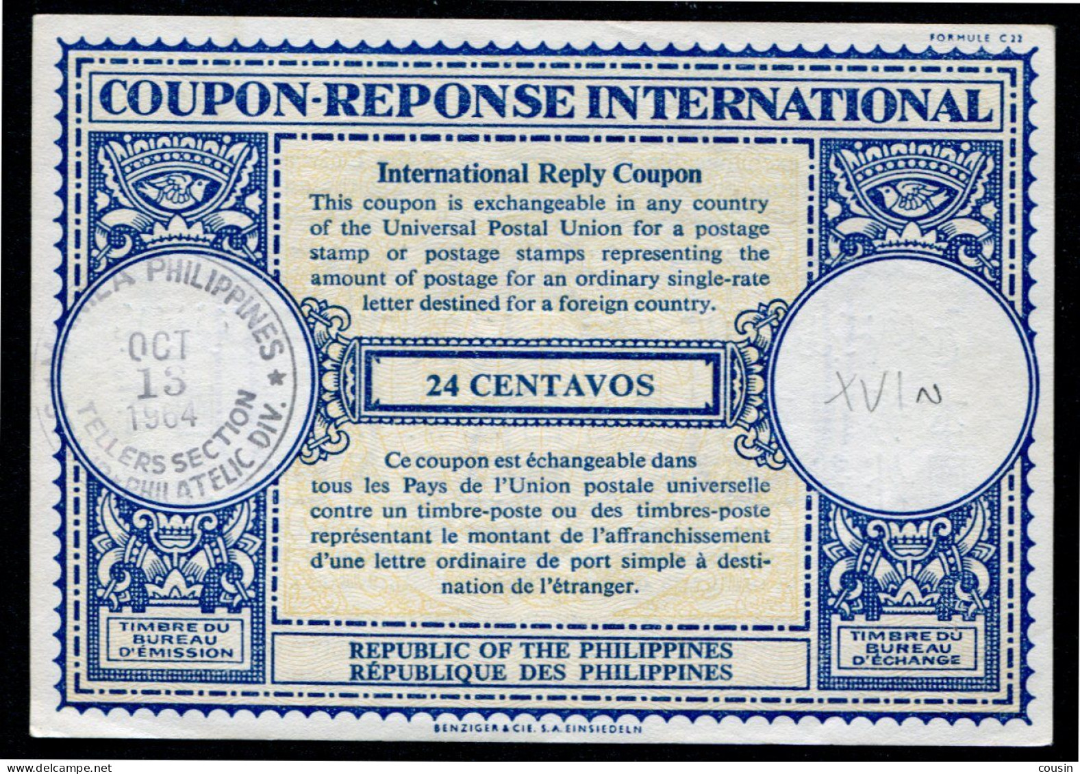 PHILIPPINES   International Reply Coupon / Coupon Réponse International - Philippines