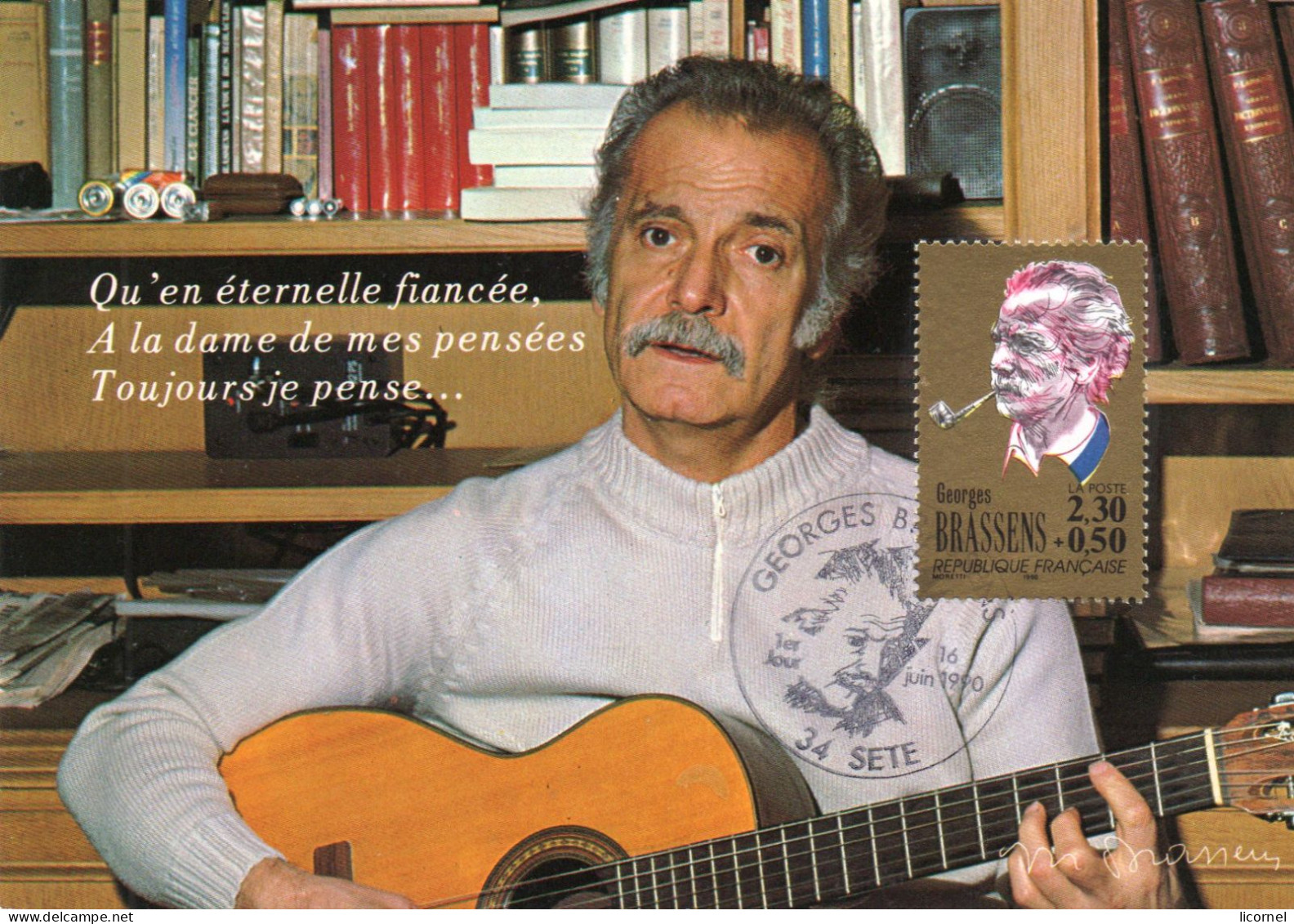 Carte Maxi  1990 Premier Jour BRASSENS - 1990-1999