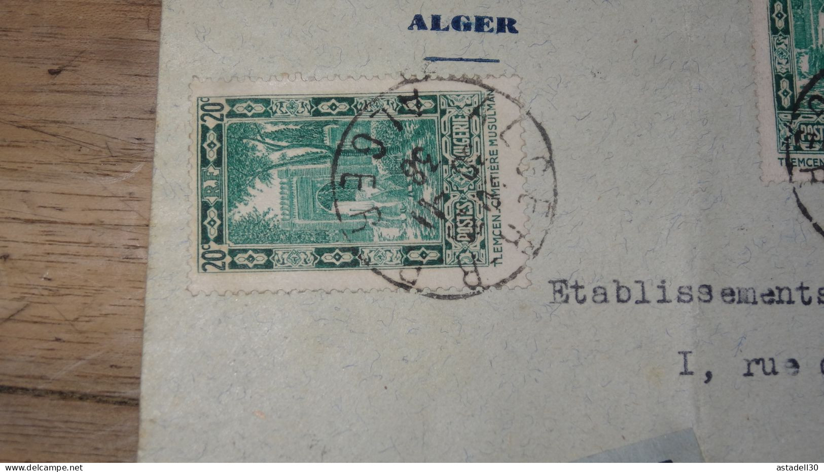 Enveloppe ALGERIE,  AVION  - Alger - 1938 ............ Boite1.......... 240424-13 - Covers & Documents