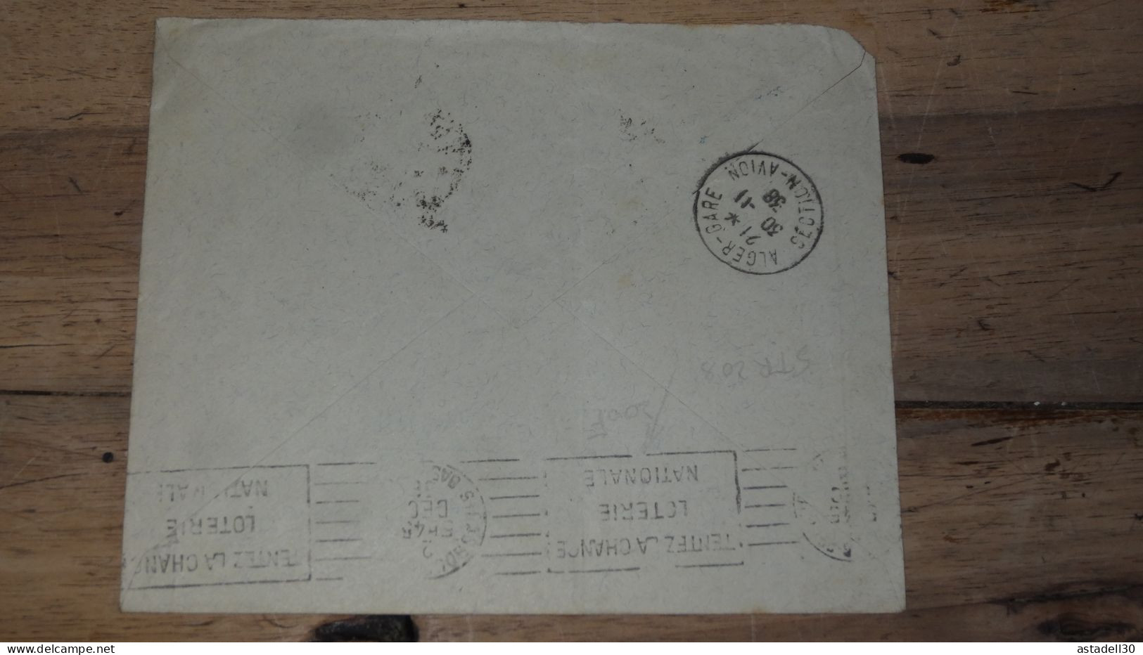 Enveloppe ALGERIE,  AVION  - Alger - 1938 ............ Boite1.......... 240424-13 - Briefe U. Dokumente