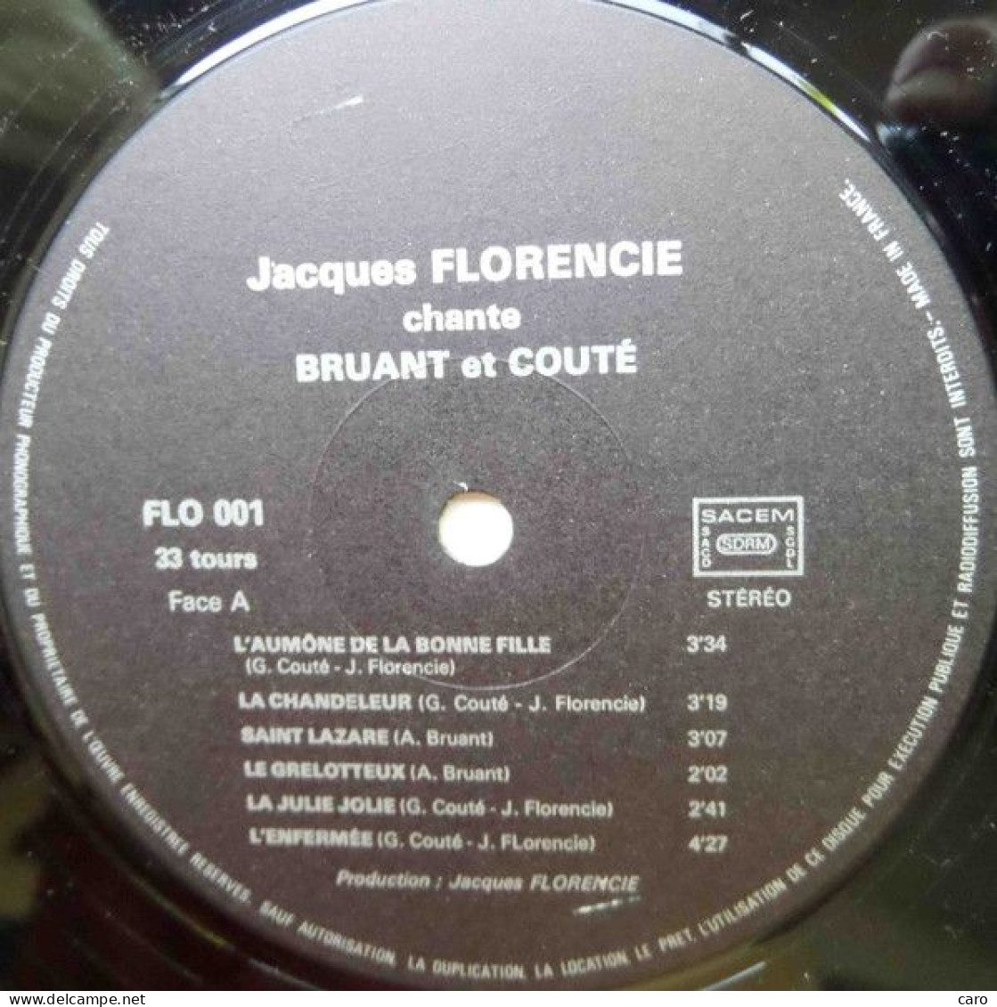 Jacques Florencie Chante Bruant Et Couté - Other - French Music