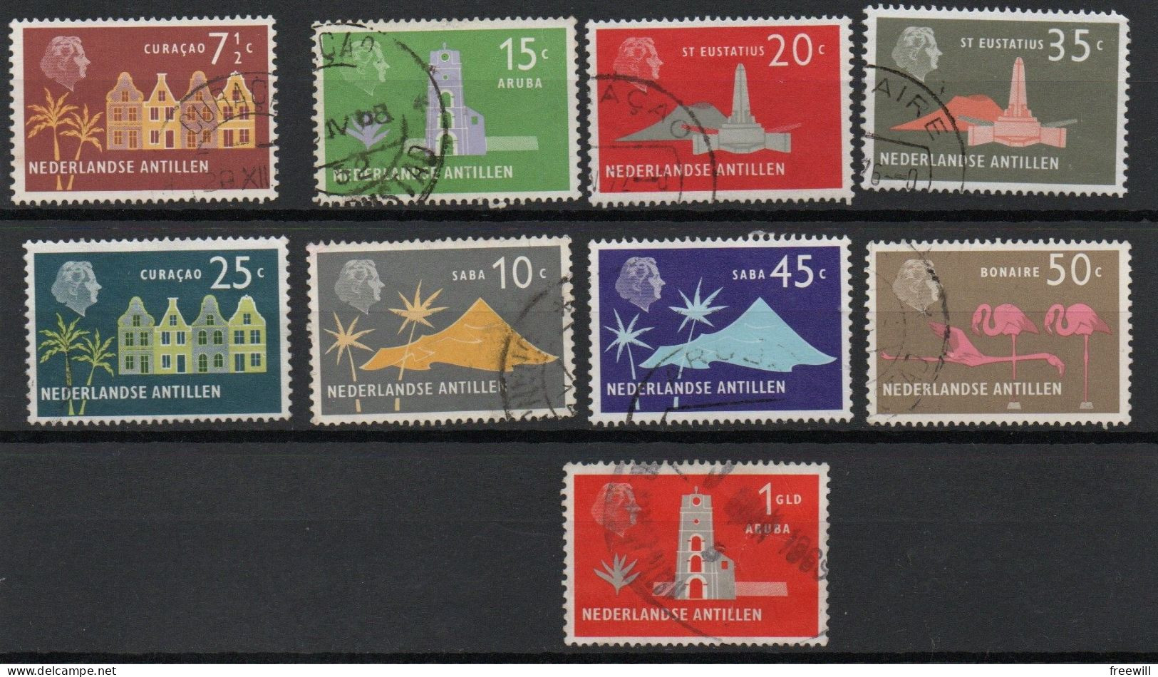 Antilles Néérlandaises   Timbres Divers - Various Stamps -Verschillende Postzegels - Niederländische Antillen, Curaçao, Aruba