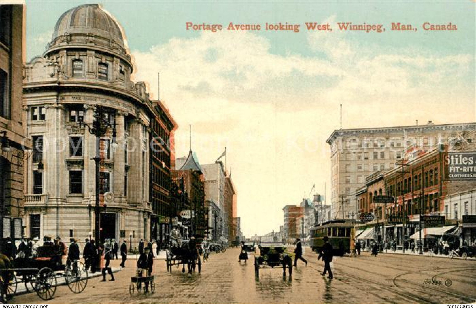 13085657 Winnipeg Portage Avenue Strassenbahn Pferdekutschen Winnipeg - Ohne Zuordnung