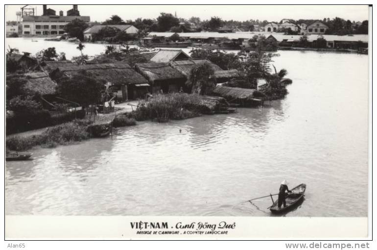 Country Landscape Scene Vietnam, C1950s/60s Vintage Real Photo Postcard - Viêt-Nam