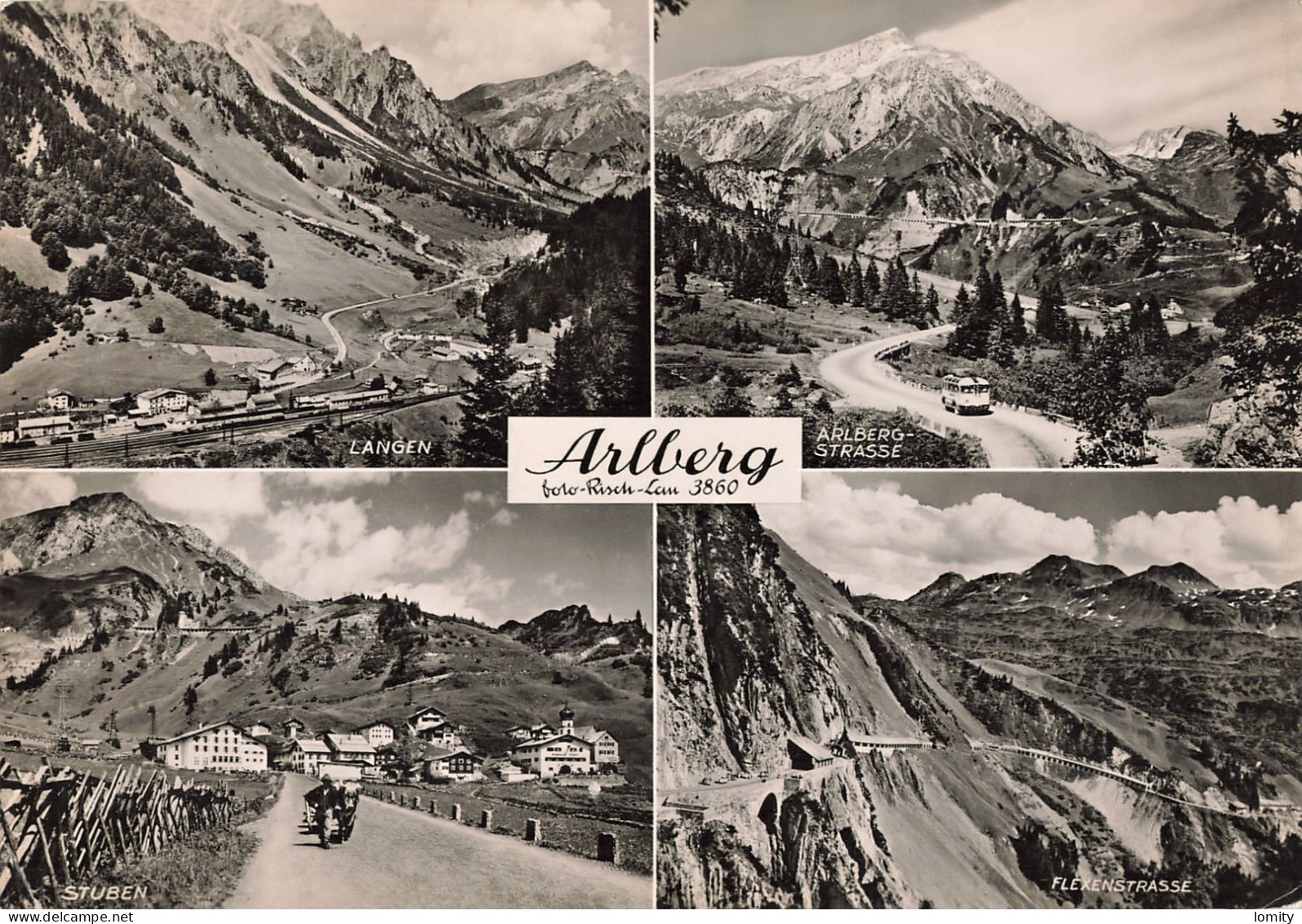 Autriche Arlberg Vues Stuben Langen Arlberg Strasse Flexenstrasse CPSM GF + Timbre - Stuben