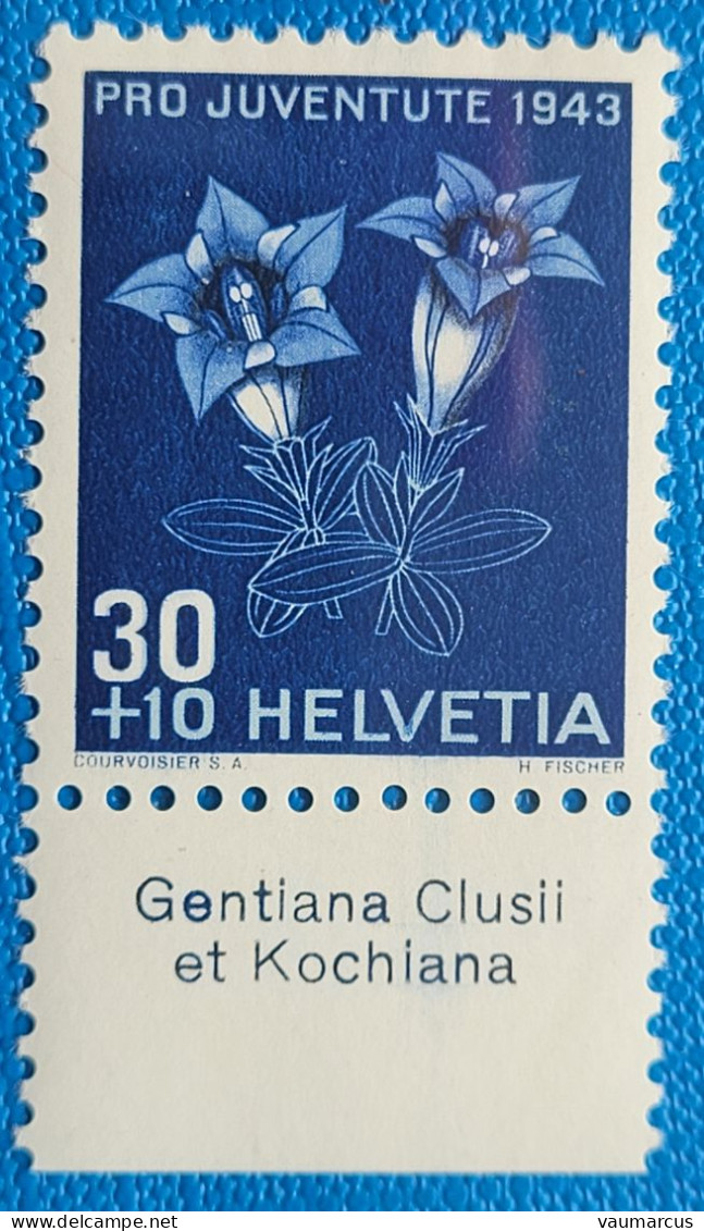 1943 Zu J 108 PRO JUVENTUTE Avec TABS En Latin ** / MNH - Unused Stamps