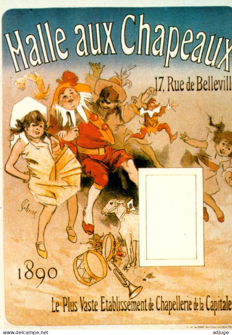 CPM-Affiche Publicité Halle Aux Chapeaux  1890 -Le Plus Vaste Etablissement De Chapellerie De Paris - Advertising