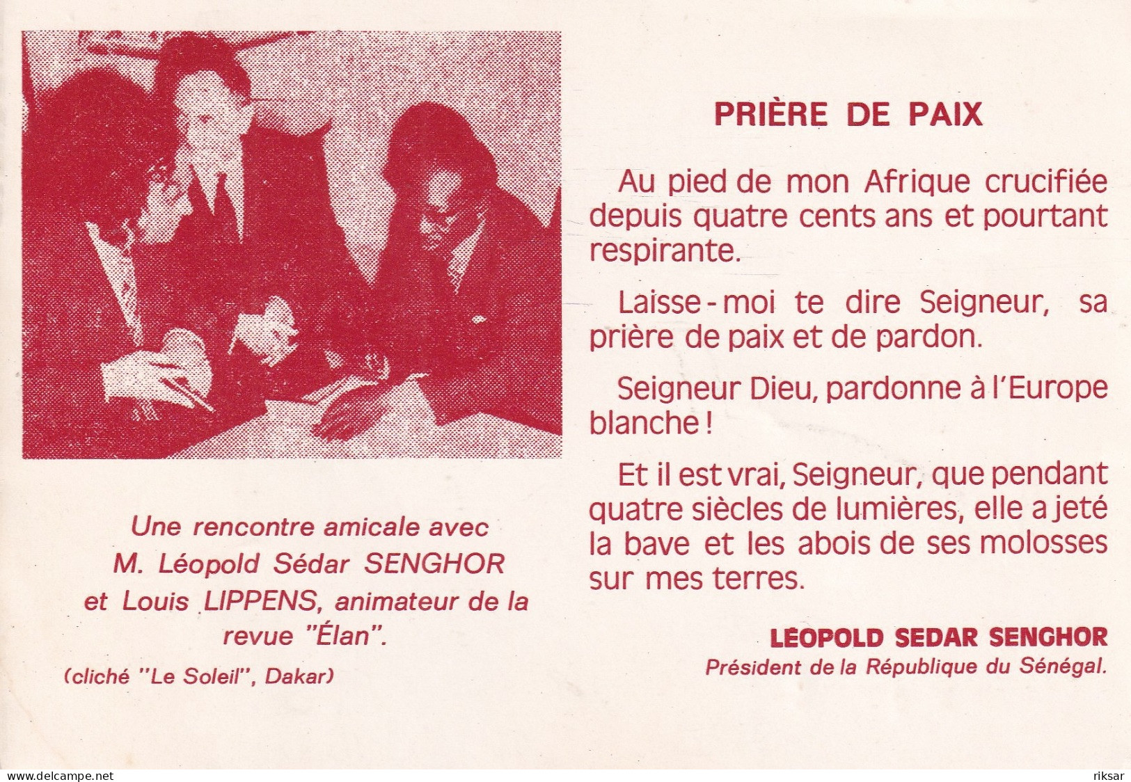 POLITIQUE(LEOPOLD SEDAR SENGHOR) - Political Parties & Elections