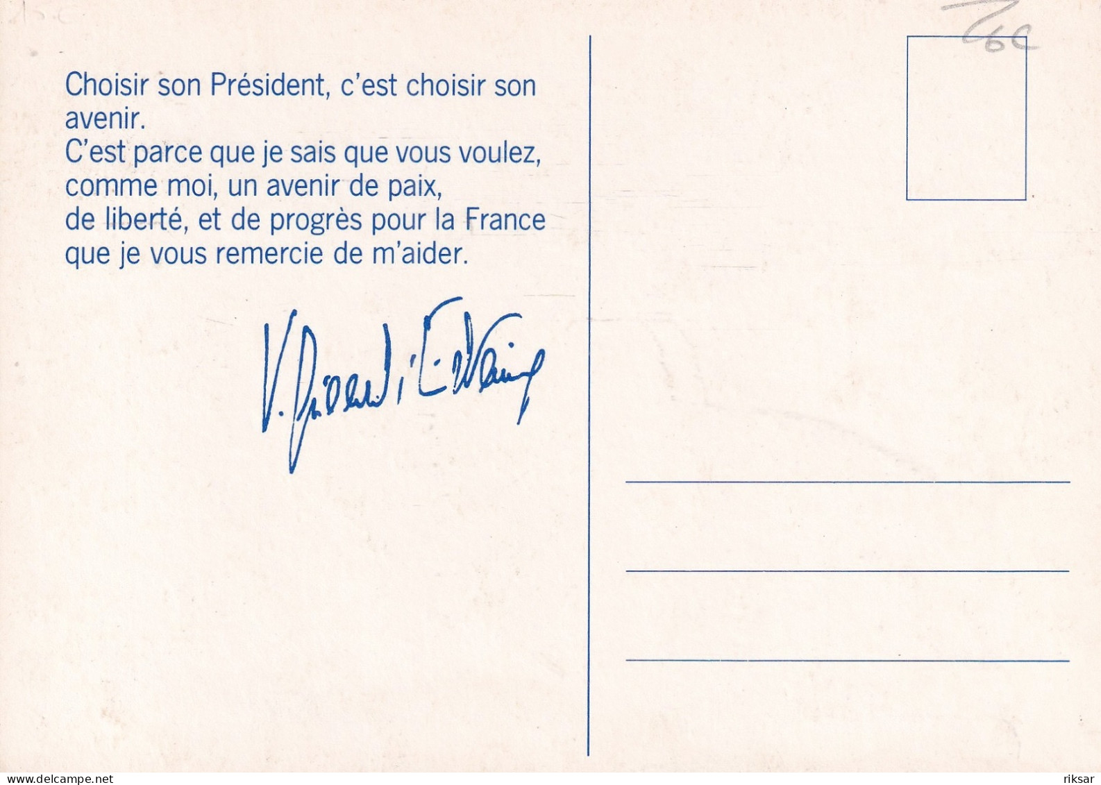 POLITIQUE(GISCARD D ESTAING) AUTOGRAPHE - Political Parties & Elections