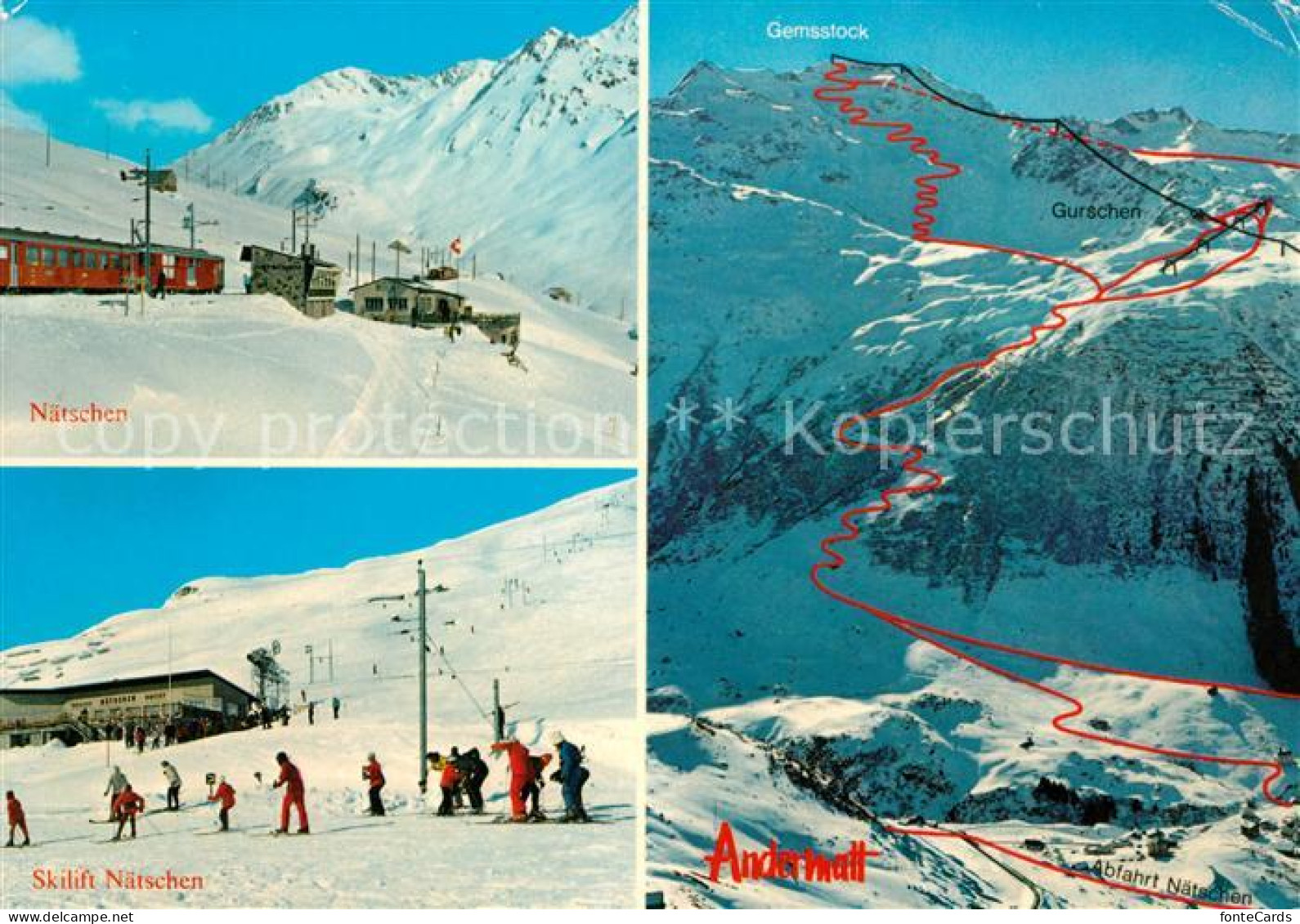 13070784 Andermatt Skilift Naetschen Wintersportplatz Alpen Skiabfahrt Andermatt - Autres & Non Classés