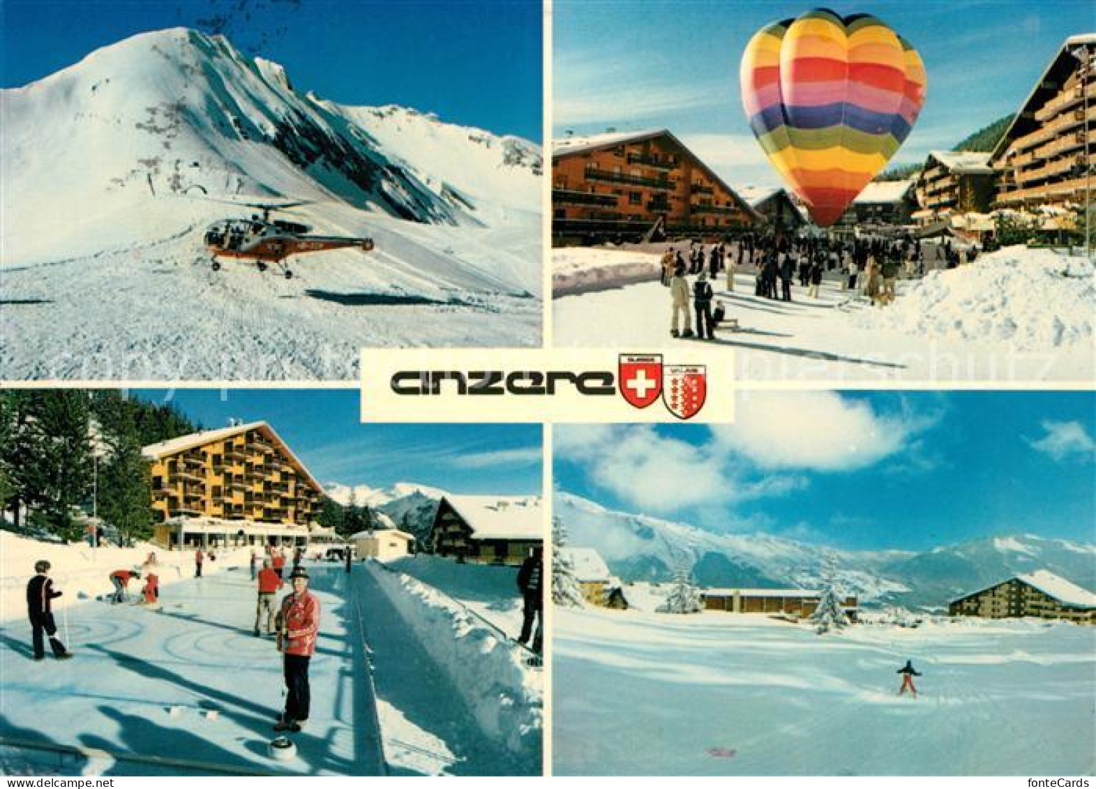 13070744 Anzere Wintersportplatz Alpen Eisbahn Ballon Anzere - Andere & Zonder Classificatie