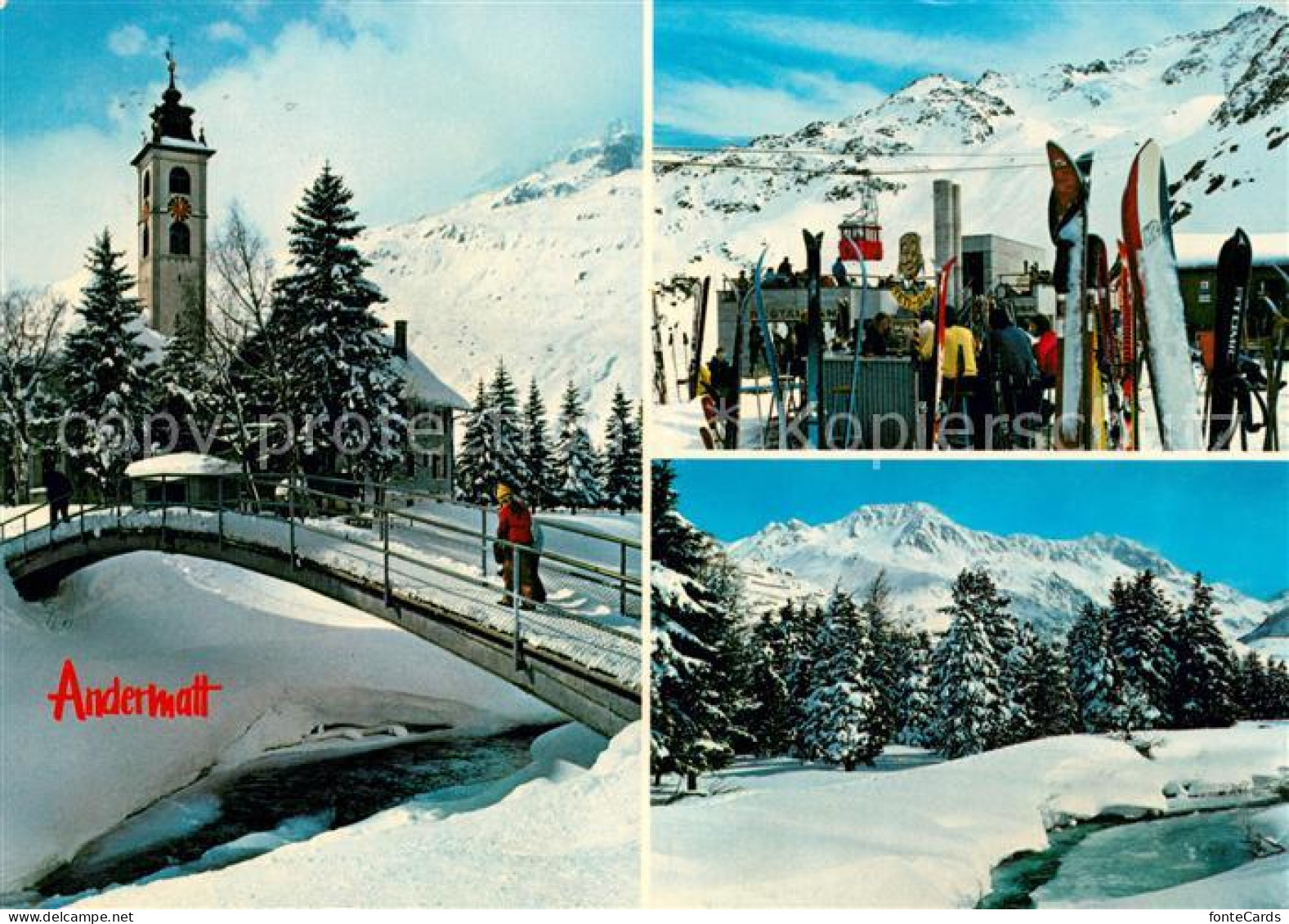 13070674 Andermatt Wintersportplatz Alpen Kirche Bergbahn Andermatt - Otros & Sin Clasificación