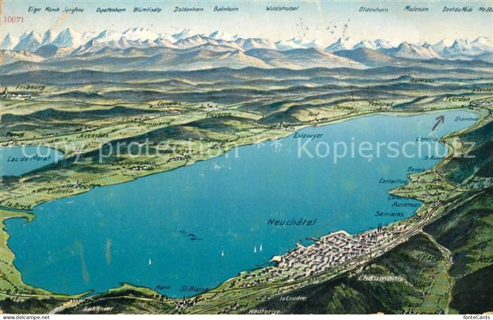 13069090 Neuchatel NE Neuenburgersee Und Umgebung Alpenkette Aus Der Vogelperspe - Other & Unclassified