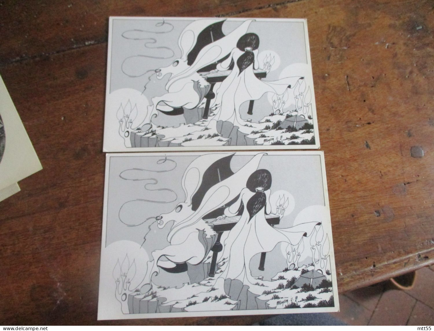 SONATE EN BLANC LOT DE  7 CARTE SIGNEE ILLUSTRATEUR YVAN MAUGER - Sonstige & Ohne Zuordnung