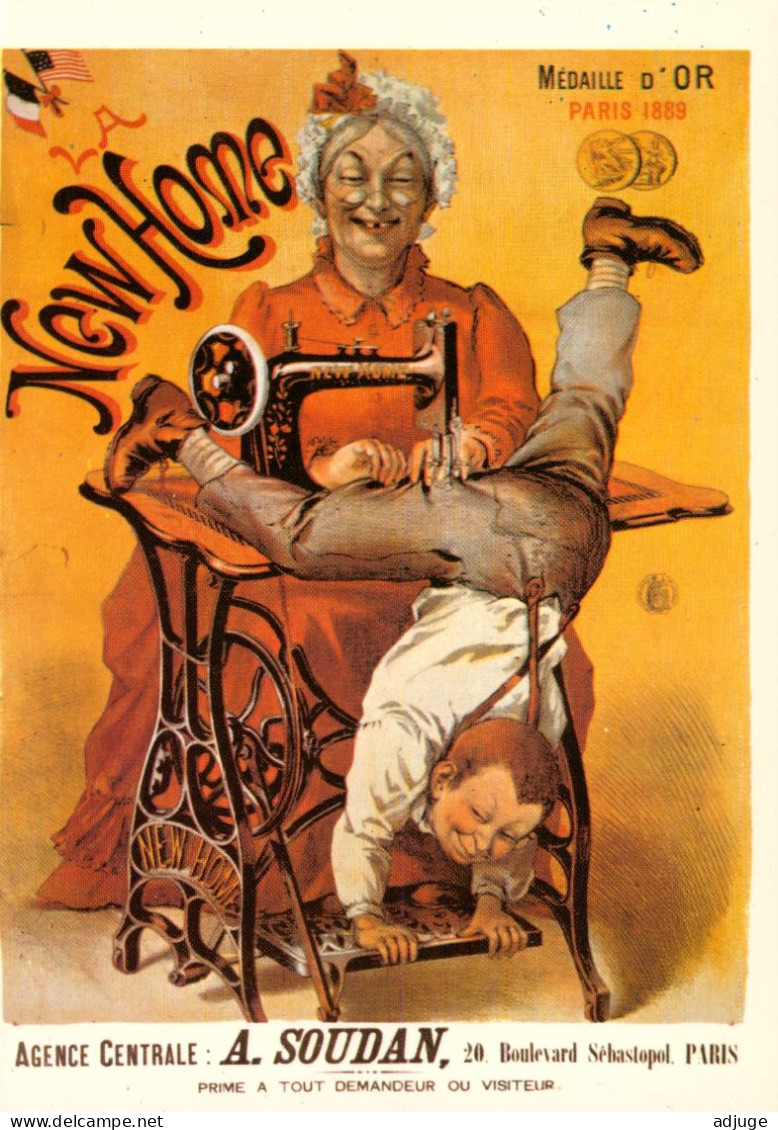 CPM-Affiche Publicité Machine à Coudre "La New Home" 1889  Pantalon Recousu Par La Couturière - Pubblicitari