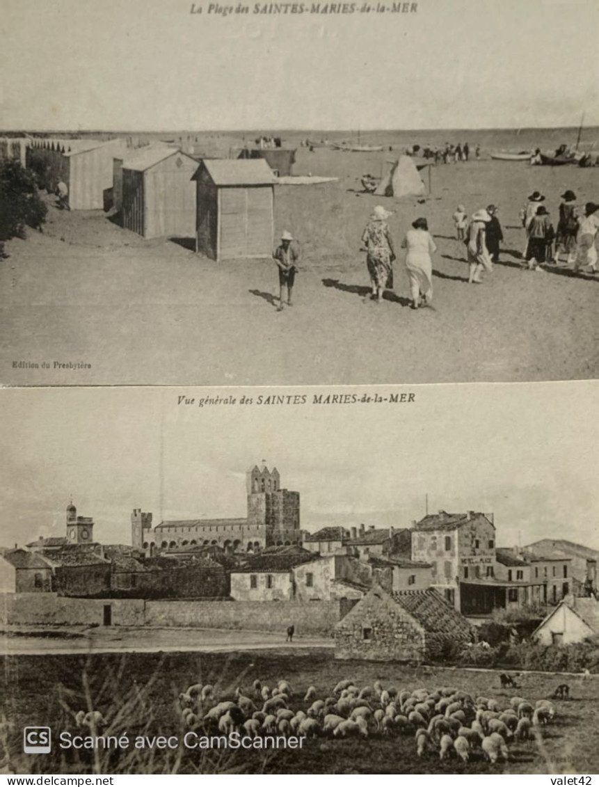 13 LES SAINTES MARIES DE LA MER 2 CARTES LA PLAGE ET VUE GENERALE - Saintes Maries De La Mer