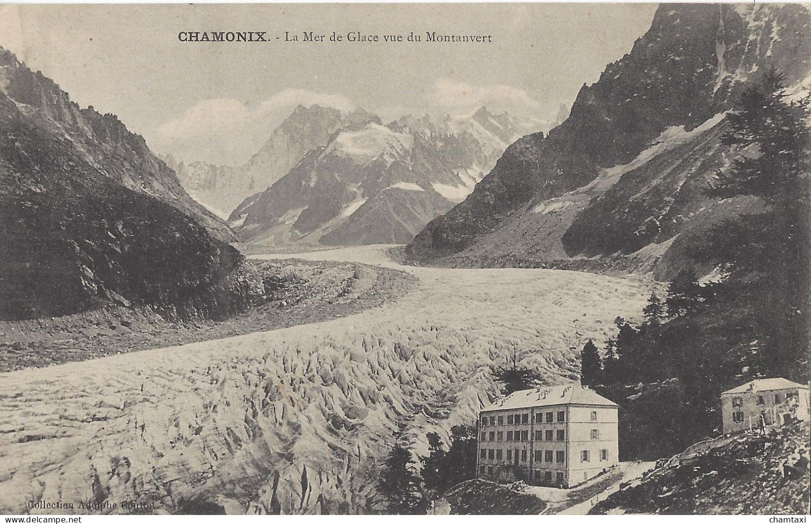 74 CHAMONIX MONT BLANC HOTEL DU MONTENVERT GLACIER DE LA MER DE GLACE  Editeur COUTTET Adolphe - Chamonix-Mont-Blanc