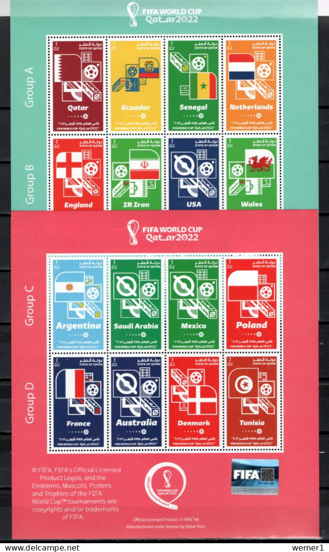 Qatar 2022 Football Soccer World Cup Set Of 4 Sheetlets MNH - 2022 – Qatar