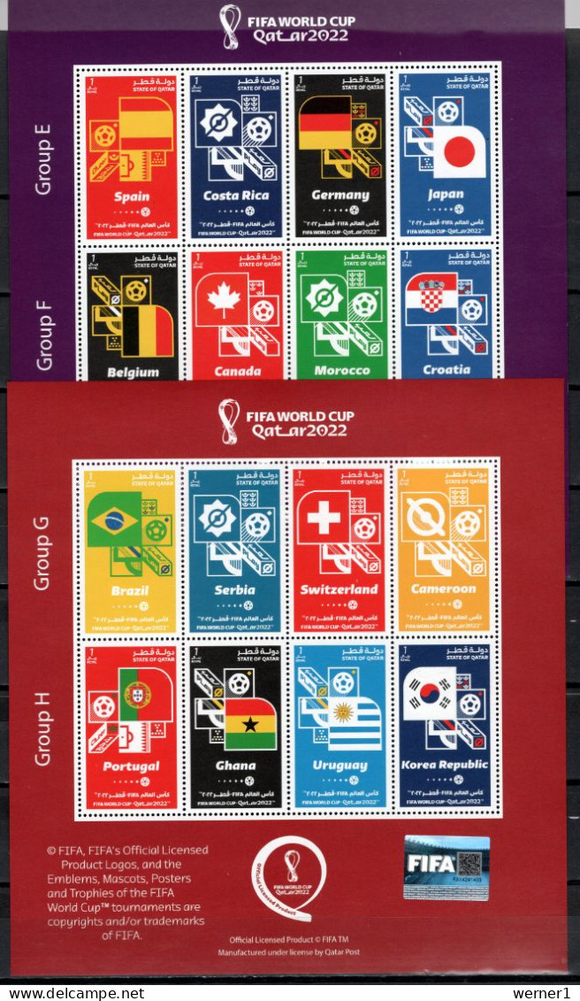 Qatar 2022 Football Soccer World Cup Set Of 4 Sheetlets MNH - 2022 – Qatar