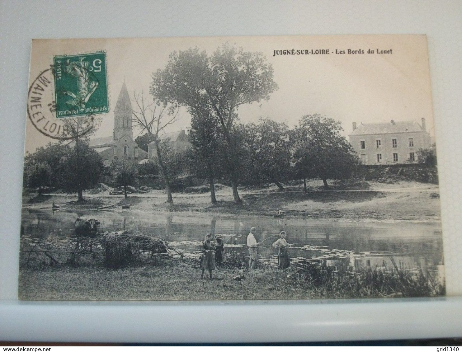 49 3153 CPA 1910 - 49 JUIGNE SUR LOIRE - LES BORDS DU LOUET - ANIMATION - Sonstige & Ohne Zuordnung