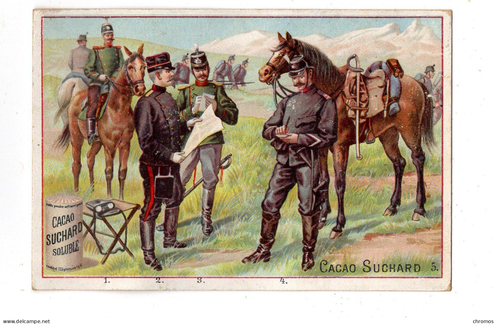 Chromo Chocolat Suchard, S 76 / 5, Serie Militaire De La Suisse - Suchard