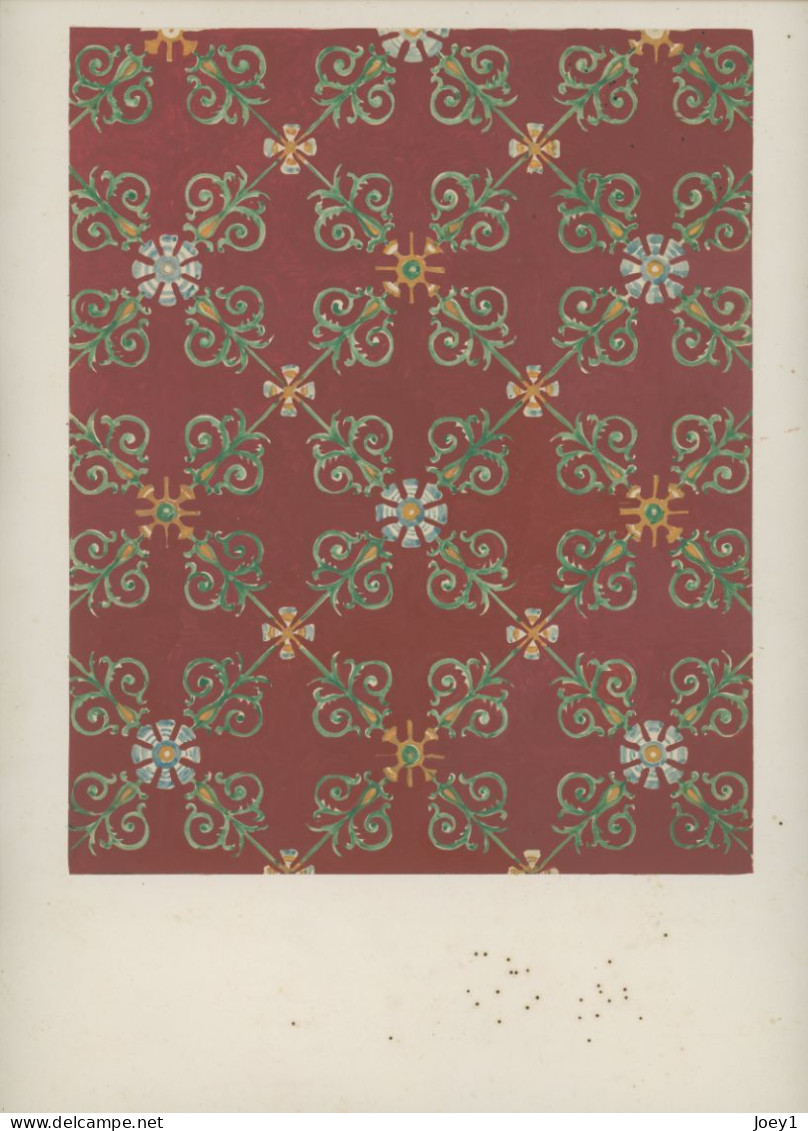 Photo Albuminée De Fresque De Pompéi Rehaussée De Couleurs, Format Carton 30/40 - Alte (vor 1900)