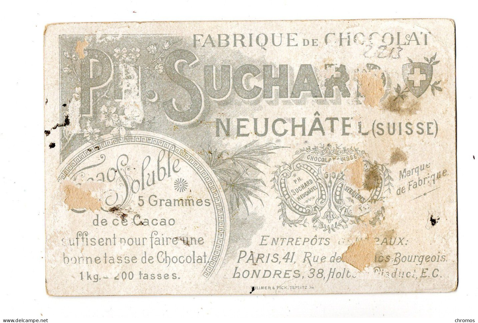 Chromo Chocolat Suchard, S 22 / C, Fille Avec Robe En Cocolat - Suchard