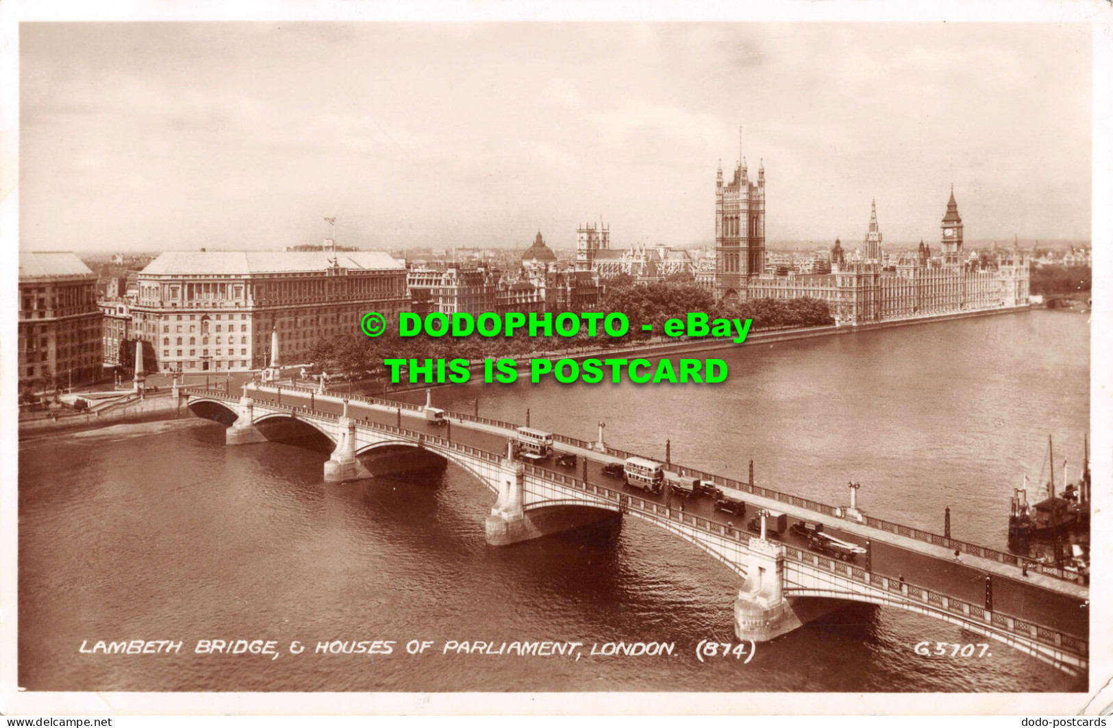 R530425 London. Lambeth Bridge And Houses Of Parliament. Valentine. RP - Other & Unclassified