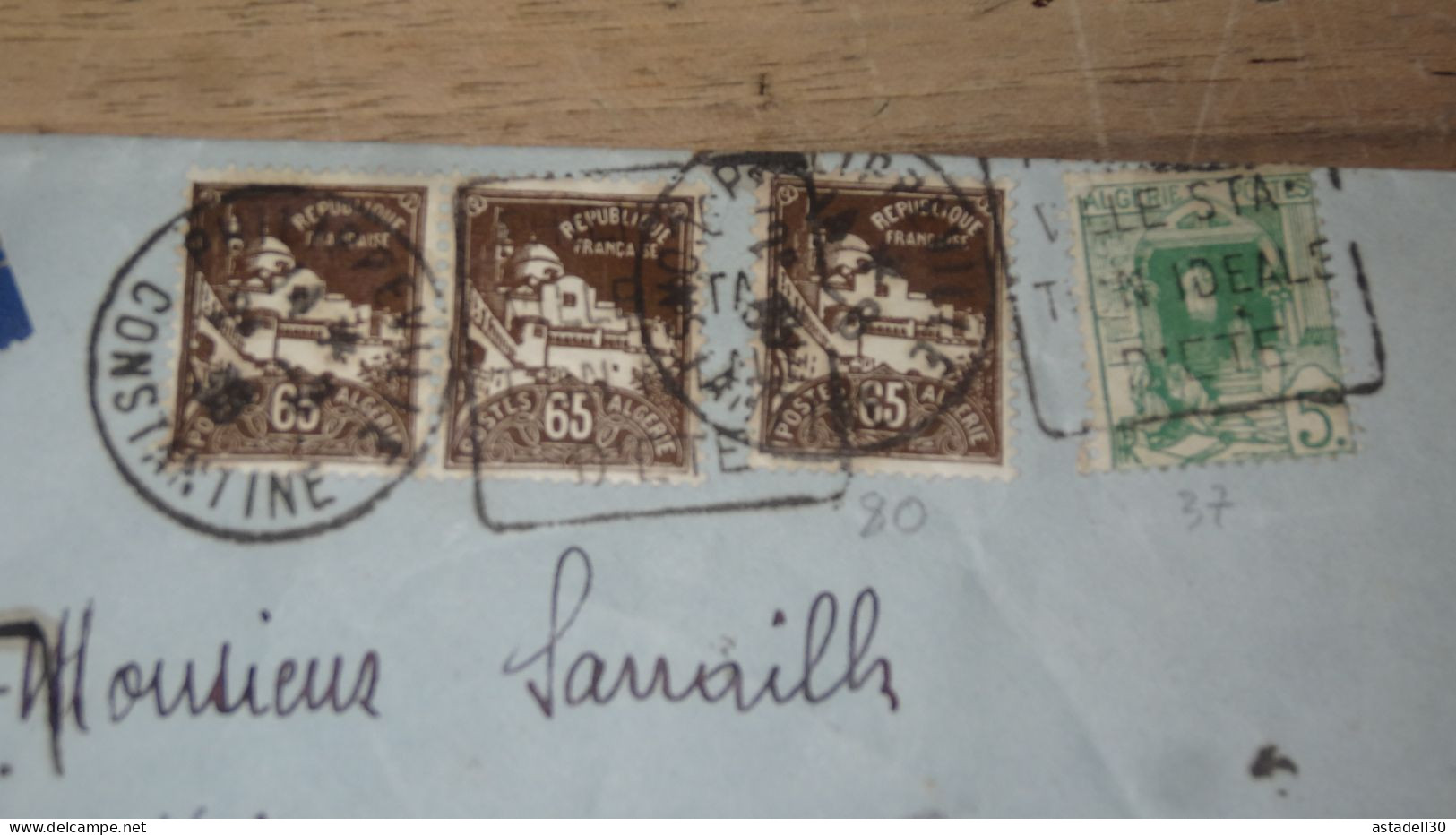 Enveloppe ALGERIE,  AVION, Philippeville, Daguin - 1939  ............ Boite1.......... 240424-20 - Lettres & Documents