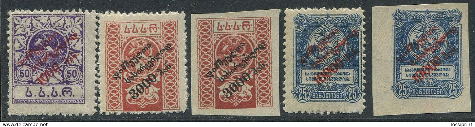 Georgia:Russia:Unused Overprinted Stamps, 1922, MNH - Georgien