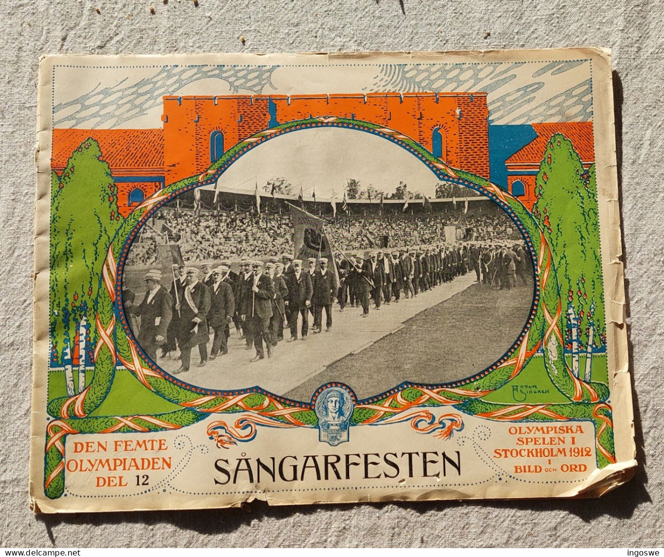 Olympic Games Stockholm 1912 - Singing! -  Original Old Program/ Review #12. Scarce But In Quit Bad Condition - Otros & Sin Clasificación