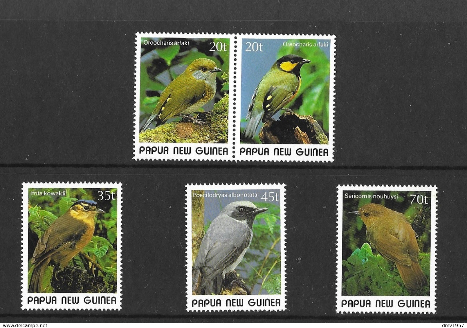 Papua New Guinea 1989 MNH Small Birds (2nd Issue) Sg 597/601 - Papoea-Nieuw-Guinea